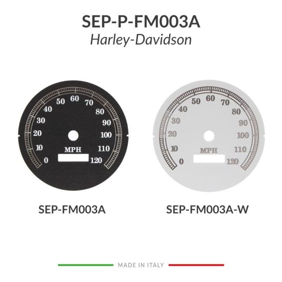 Comparison of the available versions of Harley-Davidson instrument panel gauge face