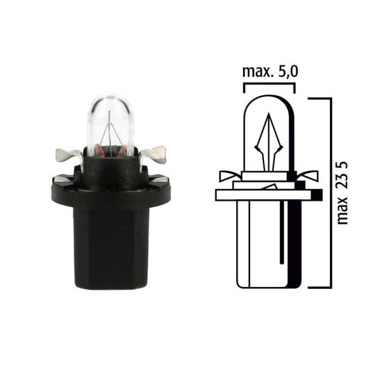 Schema of instrument cluster bulb  B8.5d 12V with black socket 