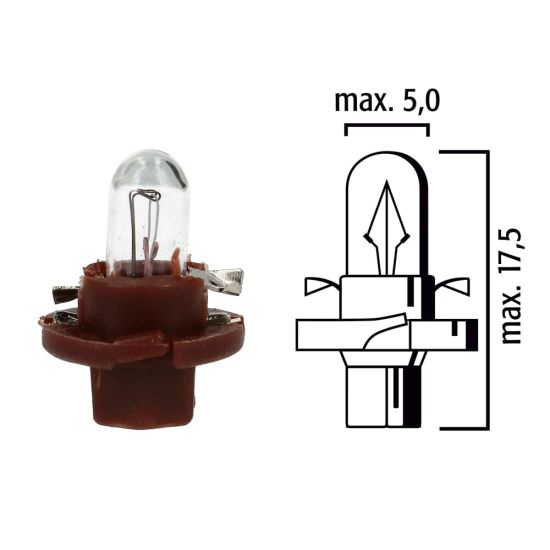 Schema of instrument cluster bulb  BX8.4d 24V with brown socket 
