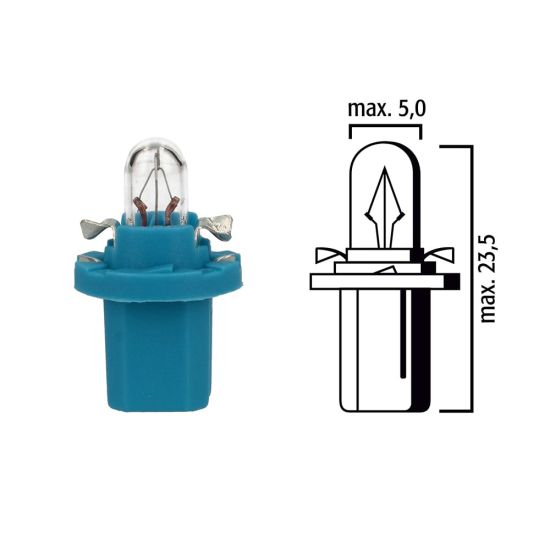 Schema of instrument cluster bulb  BX8.5d 12V with light blue socket 