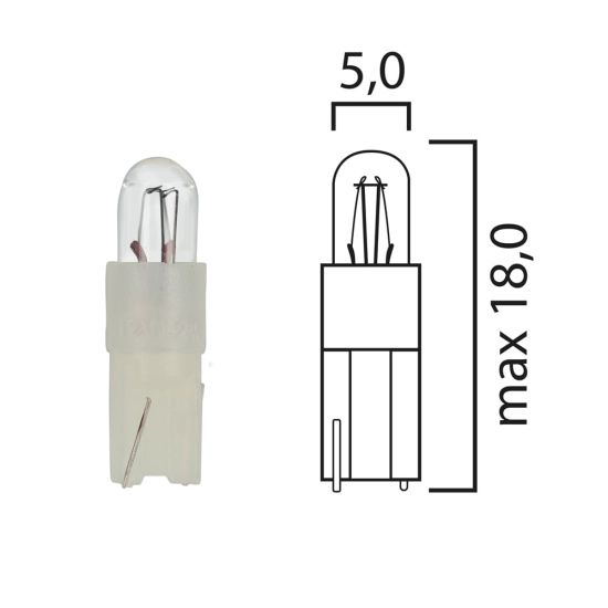 Schema of instrument cluster bulb  KW2x4,6 12V with white socket 