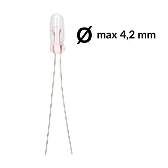 T1 1/4 40mA 6V wire base miniature incandescent light bulb