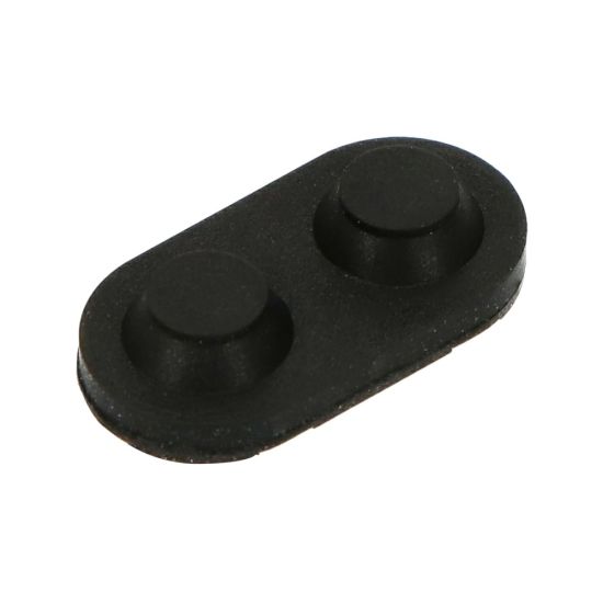 Side view of 2 buttons silicone rubber button pad with conductive rubber pills