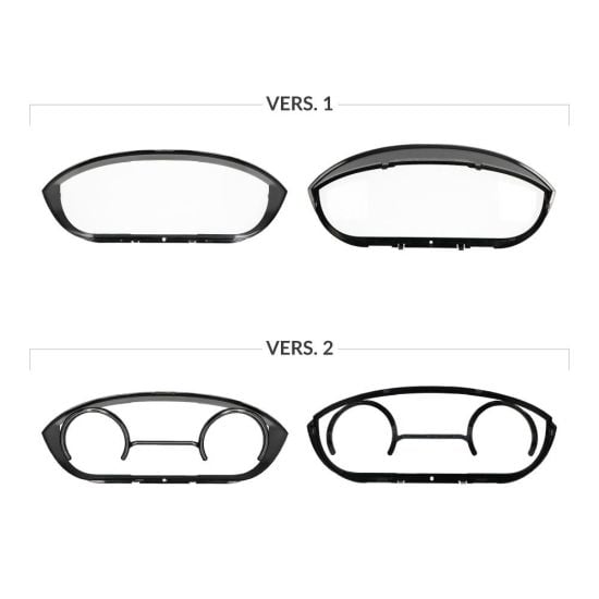Comparison of the versions available for the Front lens for Citroën, Fiat, Iveco, Opel, Peugeot and RAM dashboards