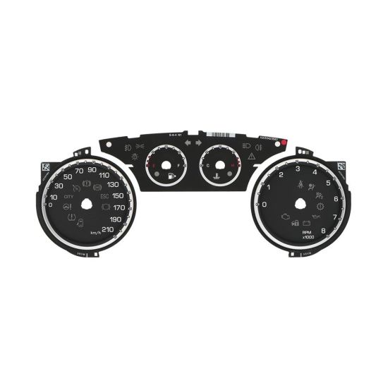 Version 2 - Set of gauge faces for Lancia Ypsilon 846 instrument panels (pre-facelift models) - petrol, LPG and CNG versions
