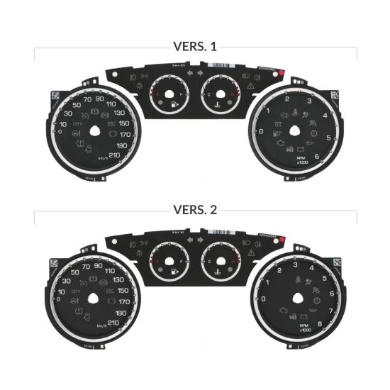 Kit di fondini per contachilometri Lancia Ypsilon 846 (modelli pre-restyling) - confronto versioni