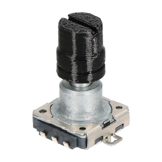 Encoder rotativo incrementale, 16 impulsi, 32 fermi, con tasto a pressione - altezza: 19,4mm