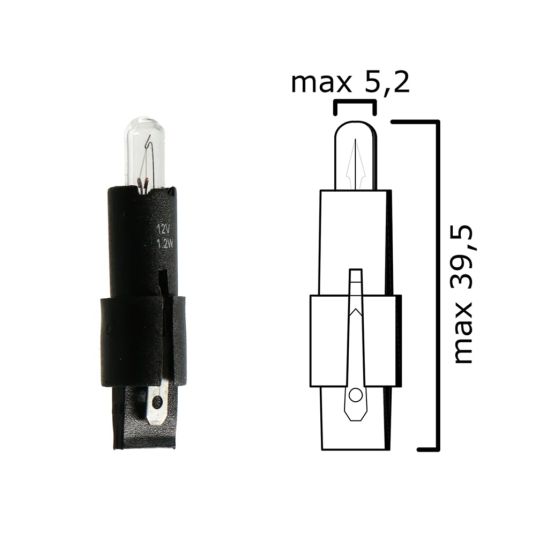 Schema of SG8-5,5d 12V 1,2W lamp for dashboards