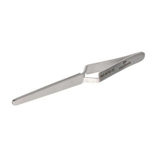 MTQ-32 reverse-action (cross-action) precision tweezers with round tips – 45° view