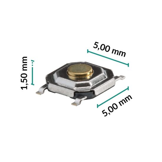 Micropulsante 5x5x1,5mm - Confezione da 5 pz (normalmente aperto)