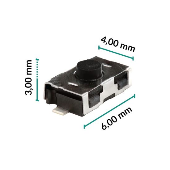 Micropulsante 6x4x3mm - Confezione da 5 pz (normalmente aperto)