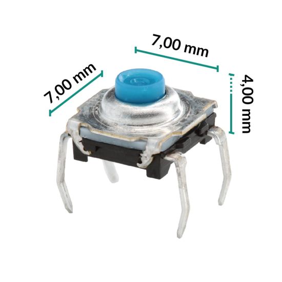 Micropulsante 7x7x4mm - Confezione da 5 pz (normalmente aperto)