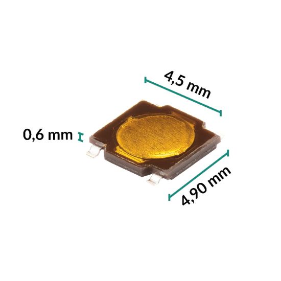 Micropulsante 4,9x4,5x0,6mm - Confezione da 5 pz (normalmente aperto)