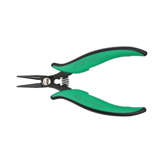 Long round-nose pliers for electronics - top side