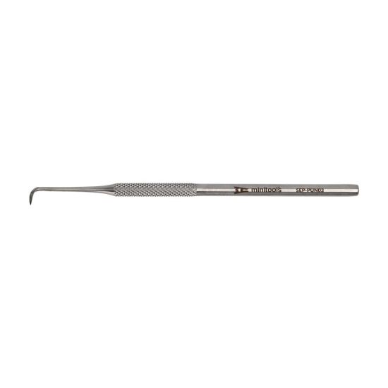 Steel probe with flat curved tip