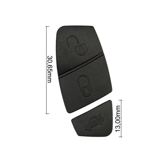Black rubber pads for Fiat and Lancia keys (30,65 + 13 mm)