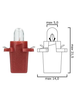 Schema of instrument cluster bulb B8,7d 24V 1,2W with brown socket