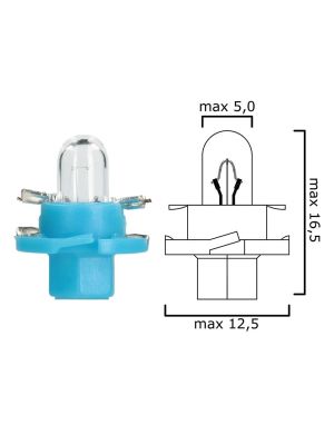 Schema of instrument cluster bulb B8,4d 12V 1,2W with light blue socket