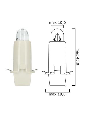Schema of instrument cluster bulb BX8,4d BIG 12V 2CP with white socket