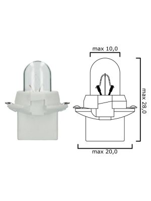 Schema of instrument cluster bulb B12,3d 12V 2W with white socket