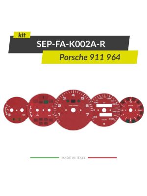 Set of red gauge faces discs for Porsche 911 964 speedometers