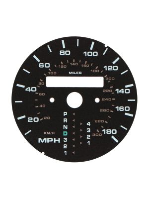 Porsche 911 964 Carrera 2 and 993 Carrera 2, Carrera 2 S and Targa speedometer dial disc - 180 mph automatic transmission