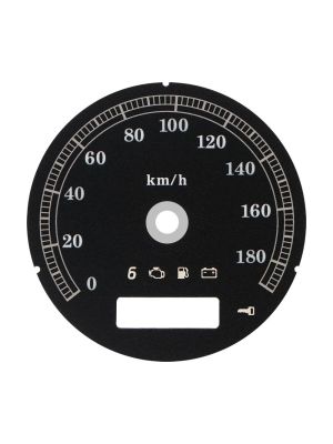 Fondino nero per conversione da mph a km/h tachimetro Harley-Davidson (diametro: 80mm - 2006-2013)