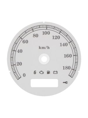 Fondino bianco per conversione da mph a km/h tachimetro Harley-Davidson (diametro: 80mm - 2006-2013)