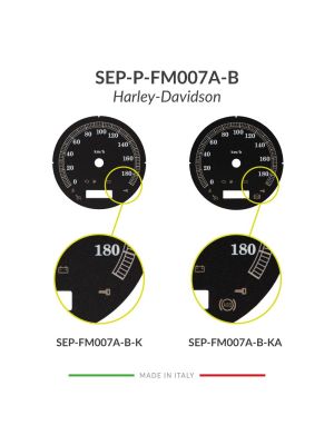 Confronto versioni fondino nero per conversione mph km/h tachimetro Harley-Davidson (diametro: 103mm - 2006-2013)