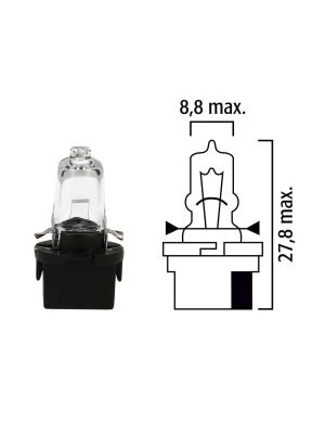 Schema lampadina per cruscotto B10d 12V base nera