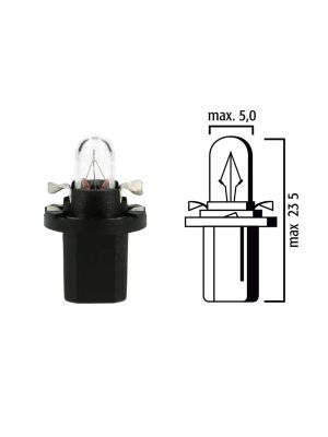 Schema lampadina per cruscotto B8,5d 12V base nera