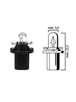 Schema lampadina per cruscotto B8,5d 24V base nera