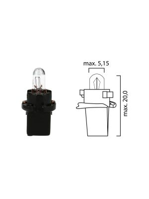 Schema lampadina per cruscotto BX2d 12V base nera