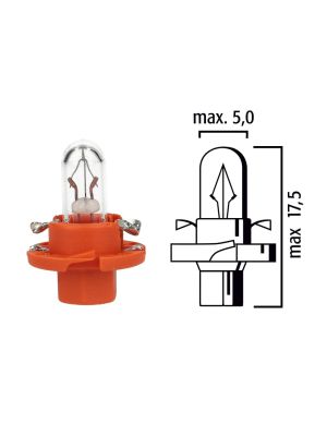 Schema lampadina per cruscotto BX8,4d 12V base arancione
