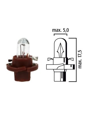 Schema lampadina per cruscotto BX8,4d 24V base marrone