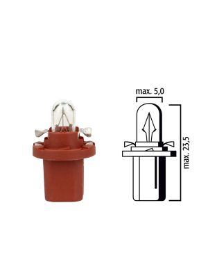 Trucks dashboard light bulb, BX8,5d 24V 1,2W with brown base - Pack of 5 pcs
