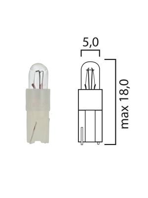 Schema lampadina per cruscotto Kw2x4,6d 12V base bianca