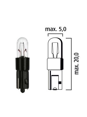 Schema lampadina per cruscotto W2x4,6d 12V base nera