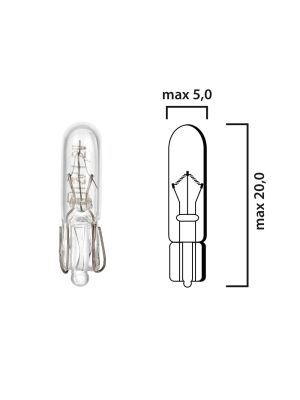 Schema lampadina per cruscotto Kw2x4,6d 12V base bianca