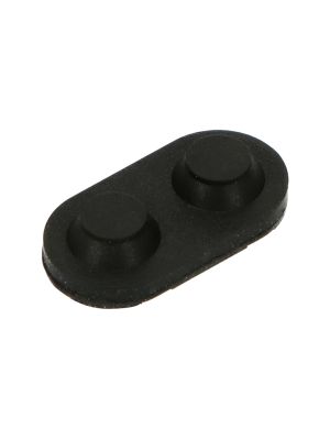 Vista superiore pulsantino in silicone con doppio contatto in gomma conduttiva - 15x7,6x3,3 mm