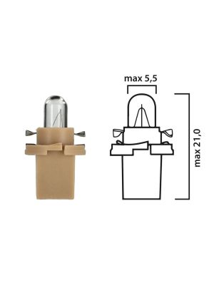 Trucks dashboard light bulb, EBS-N10 24V 1,2W with beige base - Pack of 5 pcs