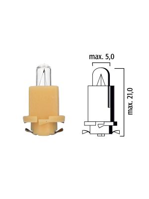 Trucks dashboard light bulb, EBS-R4 24V 1,2W with yellow base - Pack of 5 pcs