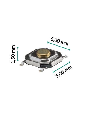 Micropulsante 5x5x1,5mm - Confezione da 5 pz (normalmente aperto)