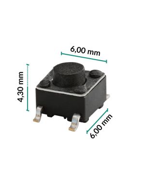 Micropulsante 6x6x4,3mm - Confezione da 5 pz (normalmente aperto)