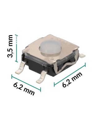 Microswitch tattile SMD / SMT 6,2x6,2x3,5mm, dimensioni