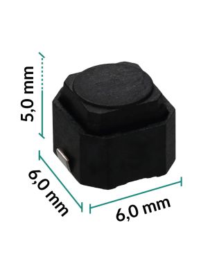Dimensioni interruttore tattile silent switch SMD / SMT 6x6x5mm