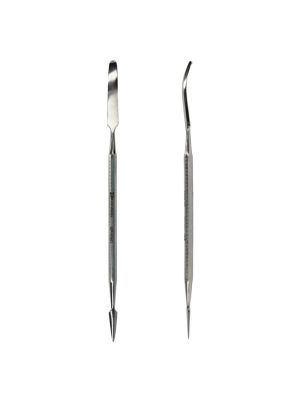 Spudger with triangular tip and with thick, rounded and curved tip