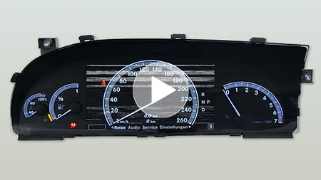 Come riparare i quadri strumenti Mercedes Classe S W221 e CL C216 (post restyling) con display LCD sbiadito o nero con il display SEI-DISP219